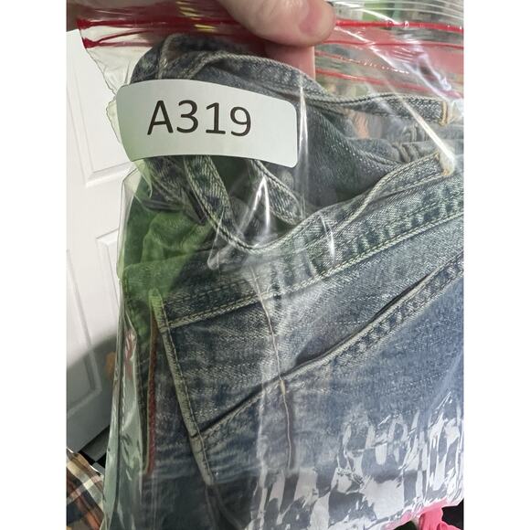 VTG Y2K 2004 Tommy Hilfiger Cargo Jeans Capris Grunge Skater Blue Size 4 Pockets - Picture 12 of 12